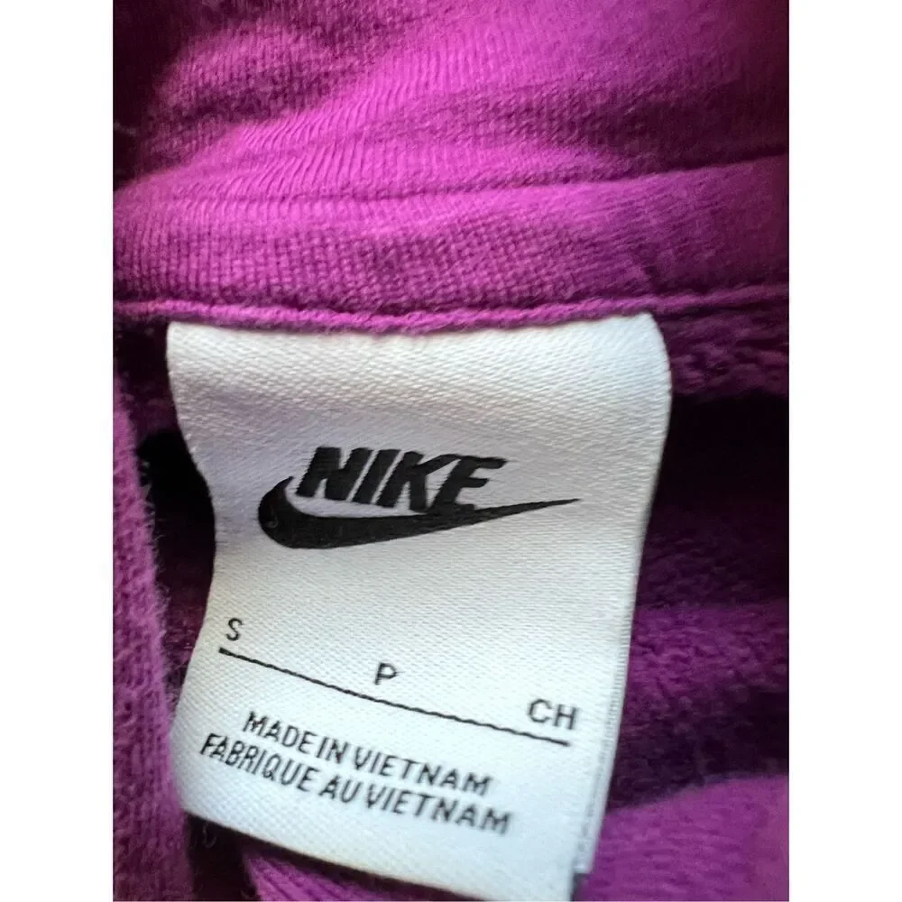 Nike Fuchsia Purple White Logo Club Pullover Fleece Hoodie Women's Small